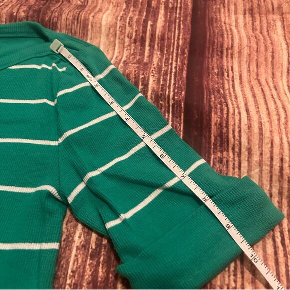 Women’s Talbots Medium Petite Green Strip Boatneck shirt - Picture 5 of 6